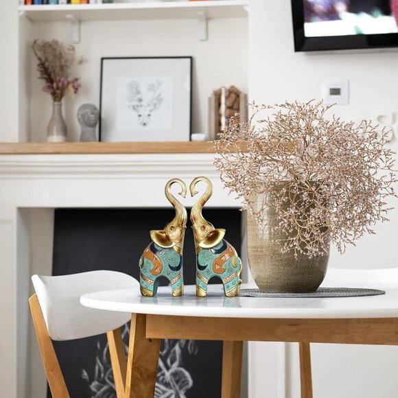 Good Luck Elephant Décor for Home, Large Gold Elephant Statue for Home Décor - Picture 11 of 11